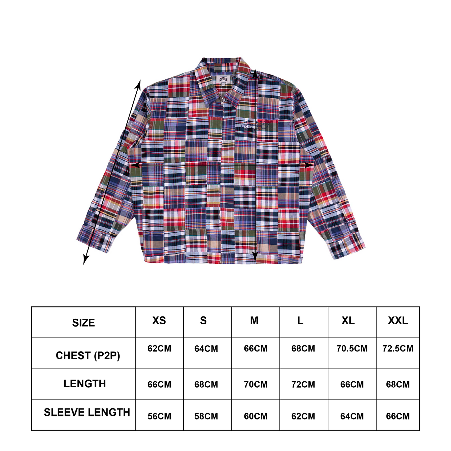 Madras Zip Shirt - Navy