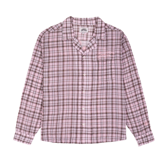 Script Logo Gauze Shirt - Pink/Brown