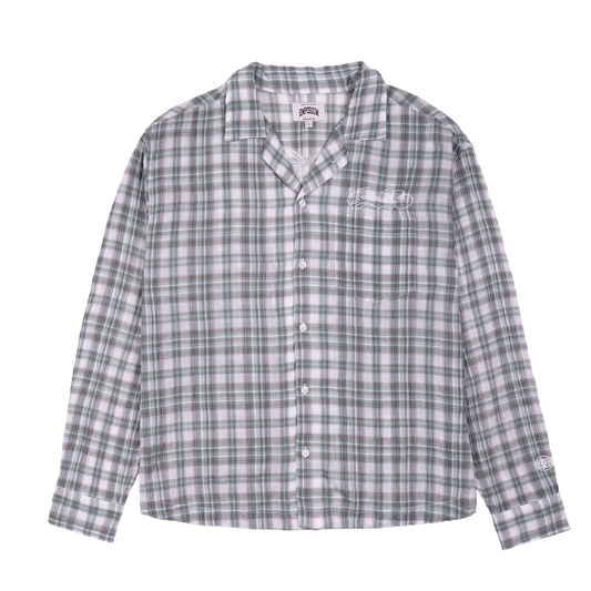 Script Logo Gauze Shirt - White/Green