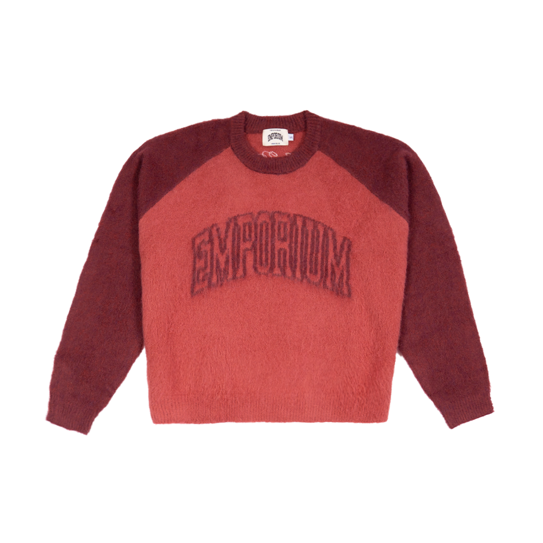Arc Logo Mohair - Red/Burgundy